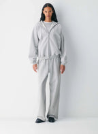 novaxlux Kuscheliger Fleece-Hoodie mit Mega-Reißverschluss